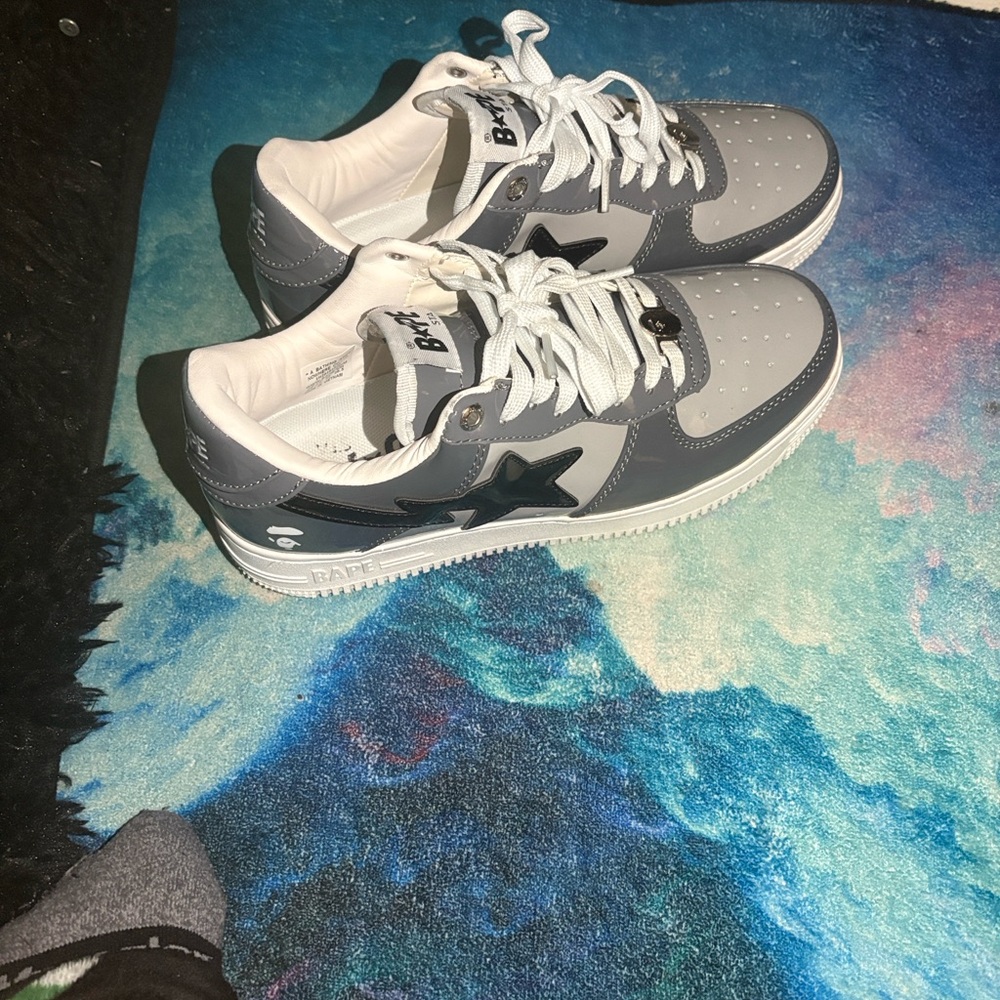Bape Kids Blue and Gray Sneakers